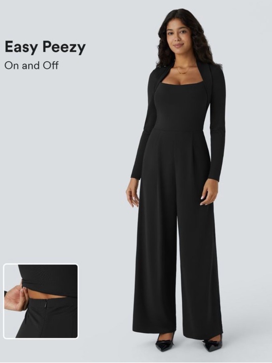 HALARA Pants - HALARA NWT Black Long-Sleeve Jumpsuit Sexy Open Back Size Small